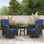 Ensemble de 3 chaises pivotantes en osier avec coussins et table d'appoint-1230241010