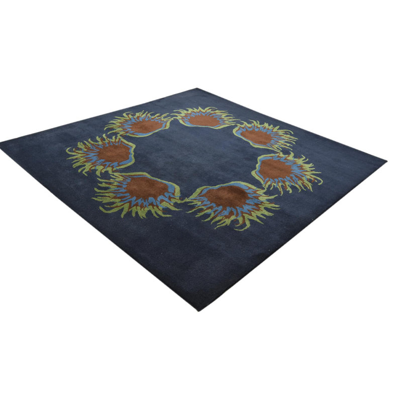Tapis carré bleu marine Orlando