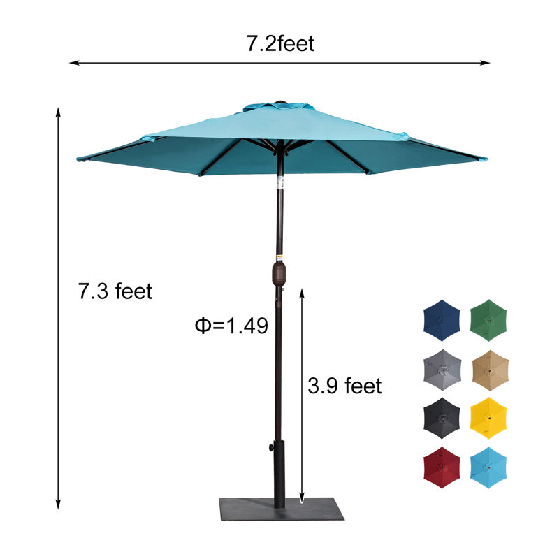 Parasol de marché 7,2 pi Seegmiller, Bleu