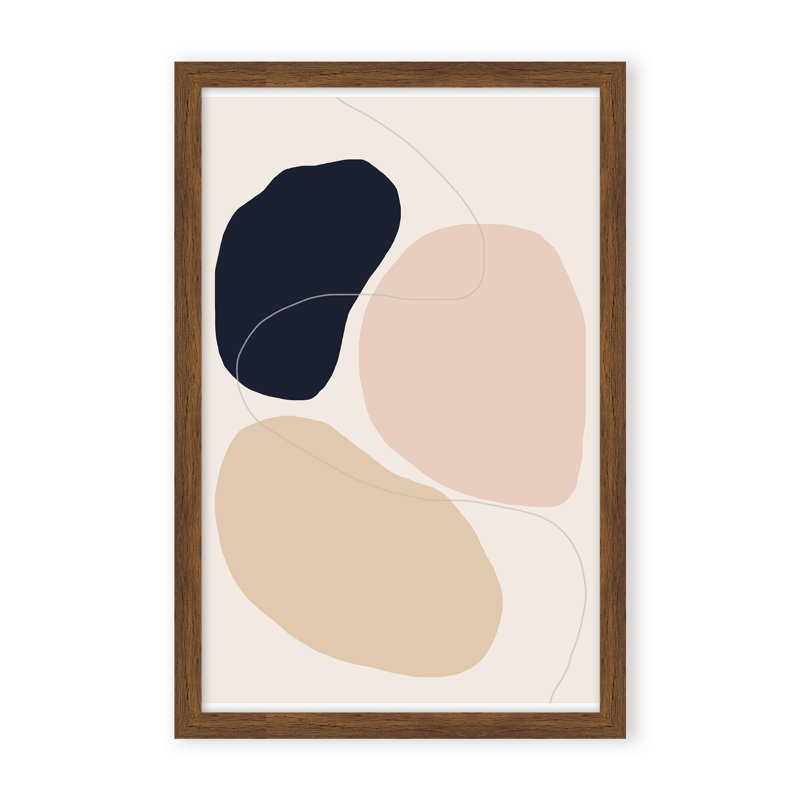 Abstract Composition by The Miuus Studio - Picture Frame Painting on Paper, 48" H x 32" W x 1.125" D, Black