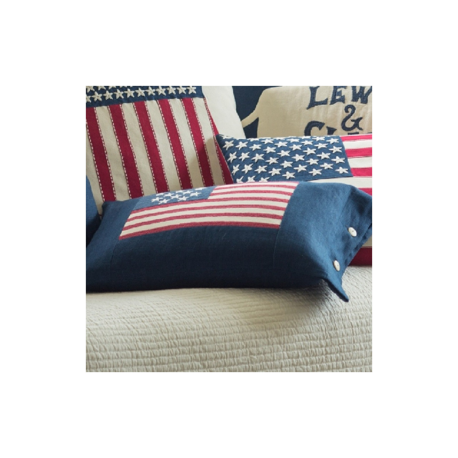 Embroidered Linen Throw Pillow
