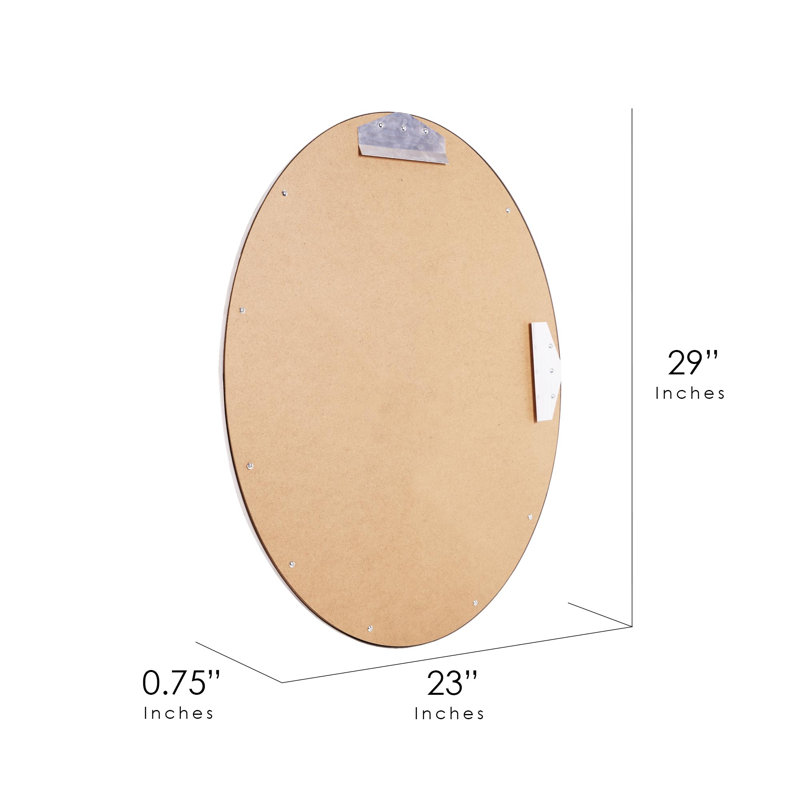 Wallford Metal Oval Mirror, Brushed Nickel