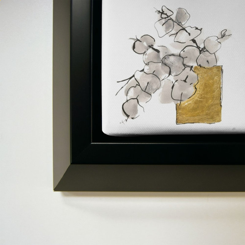 «Delicate Gilded Vase IV» par Chris Paschke - impression sur toile, 34" H x 24" W, Black