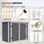 Remise de rangement horizontale horizontale avec rampe et couvercle hydraulique, armoire de rangement imperméable et verrouillable pour poubelles, outils et bois de chauffage