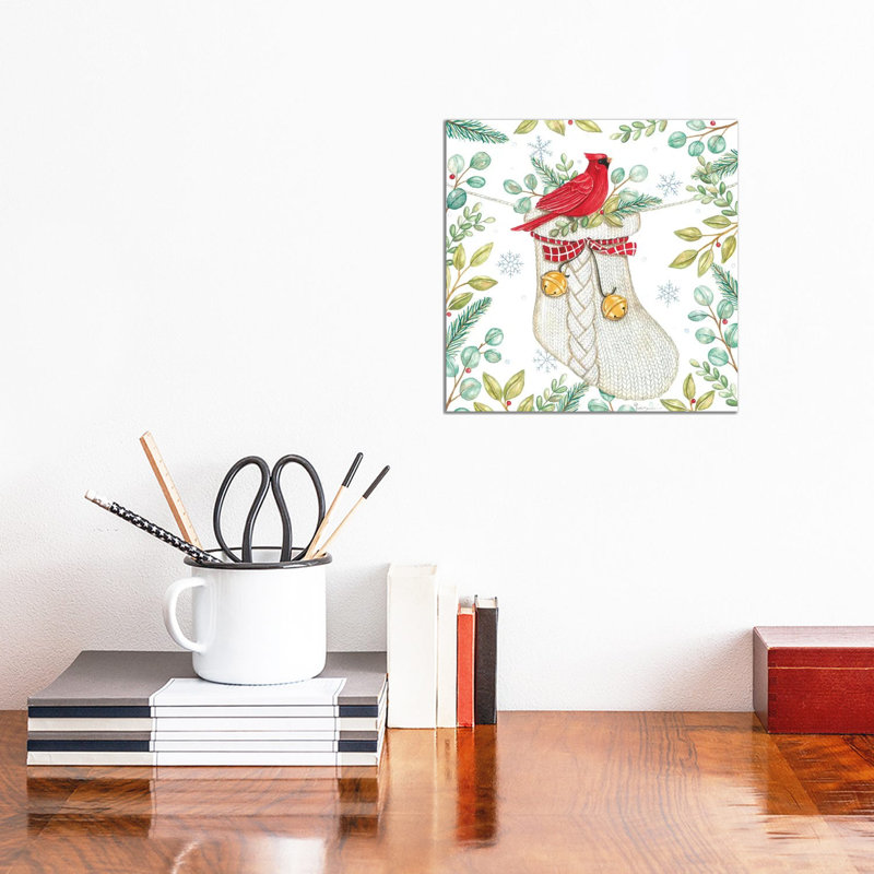 «Jingle Bell Cardinal», reproduction d'art sur toile tendue