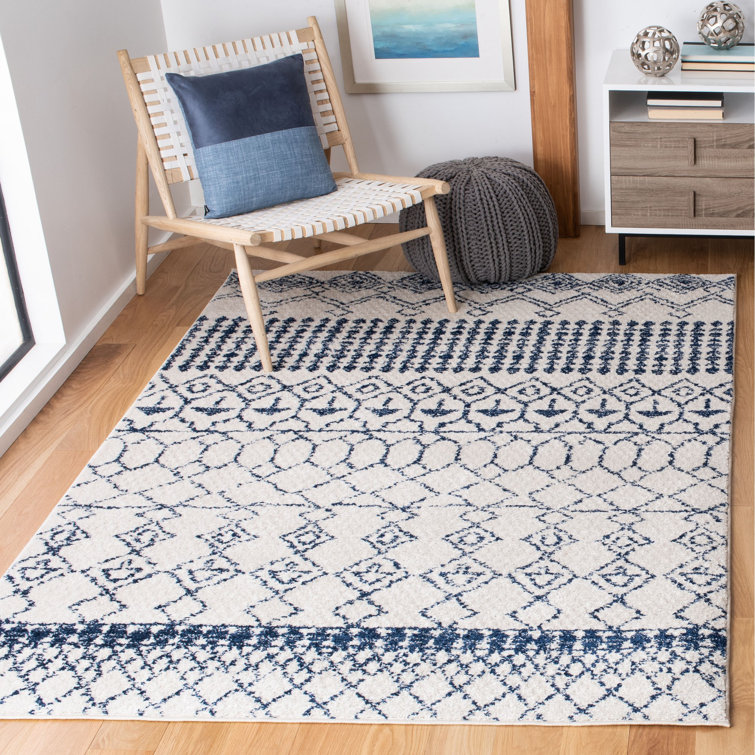 Tapis bleu marine / ivoire Sturdivant