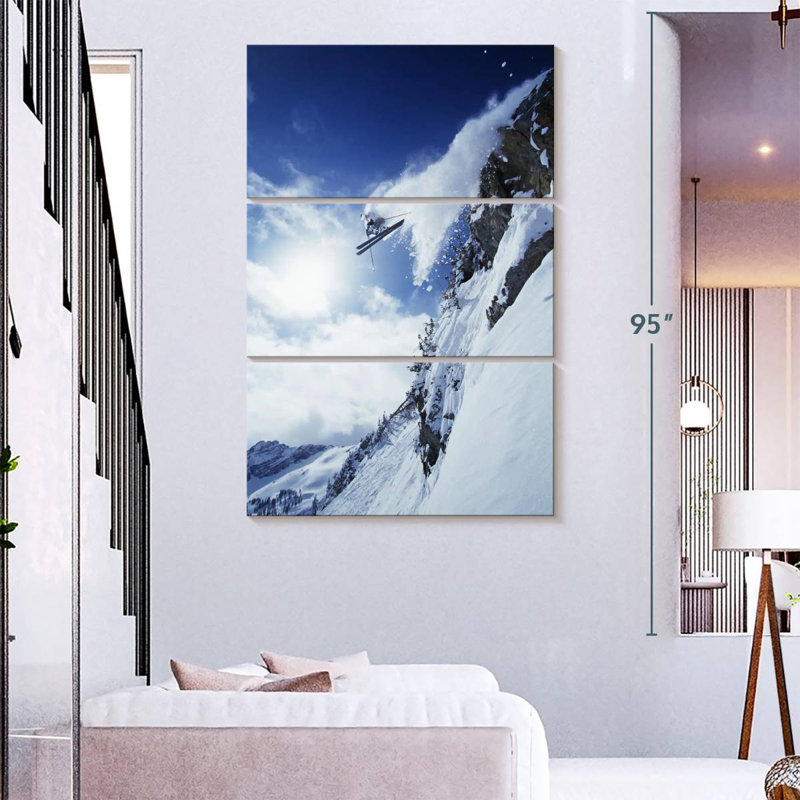 Sireci Mountain Ledge Skiing, 57" H x 36" W