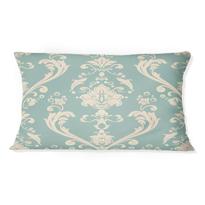 Motif lombaire rétro damassé vert rose II
