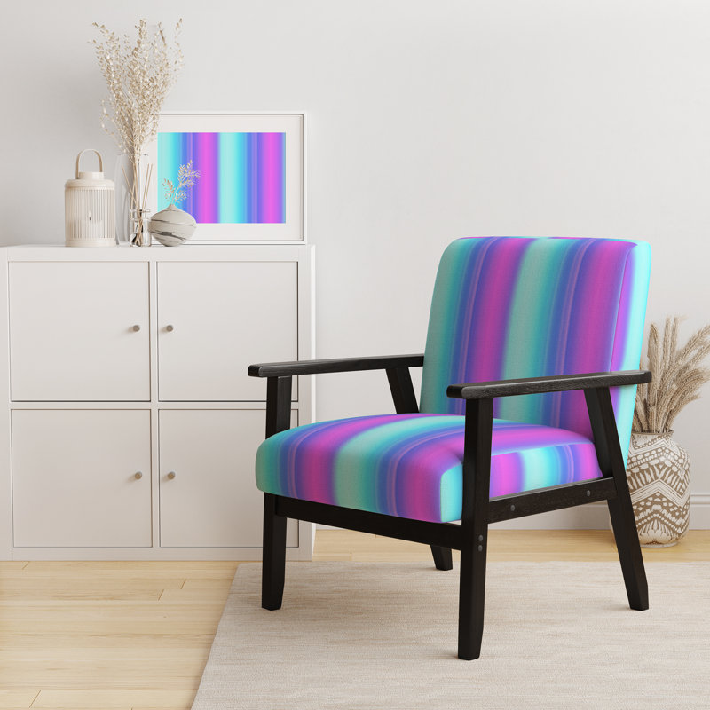 Fauteuil d'appoint rembourré à motif bleu et mauve