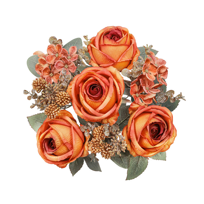 Bouquet de tiges de baies artificielles mixtes, Orange