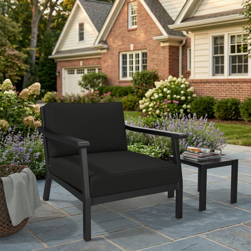 Sunbrella® Outdoor Deep Seating Louge Chair Cushion, 26" W x 30" D, Sunbrella® Canvas Black