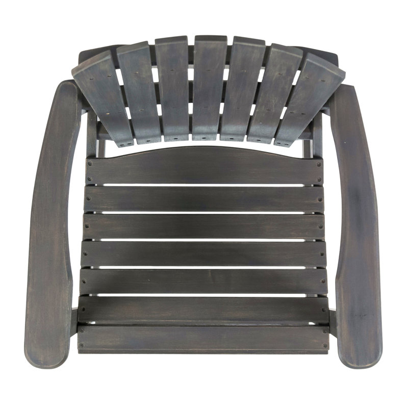 Tabourets de bar d'extérieur en bois d'acacia Adirondack, gris foncé