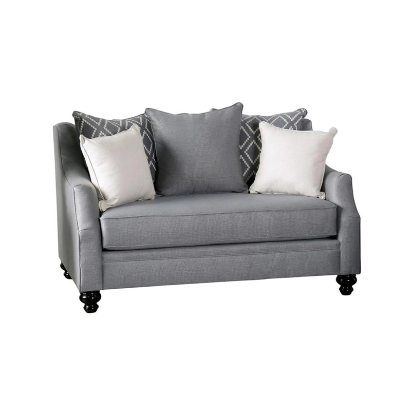 Causeuse transitionnelle l 65,4 po, gris, Gris