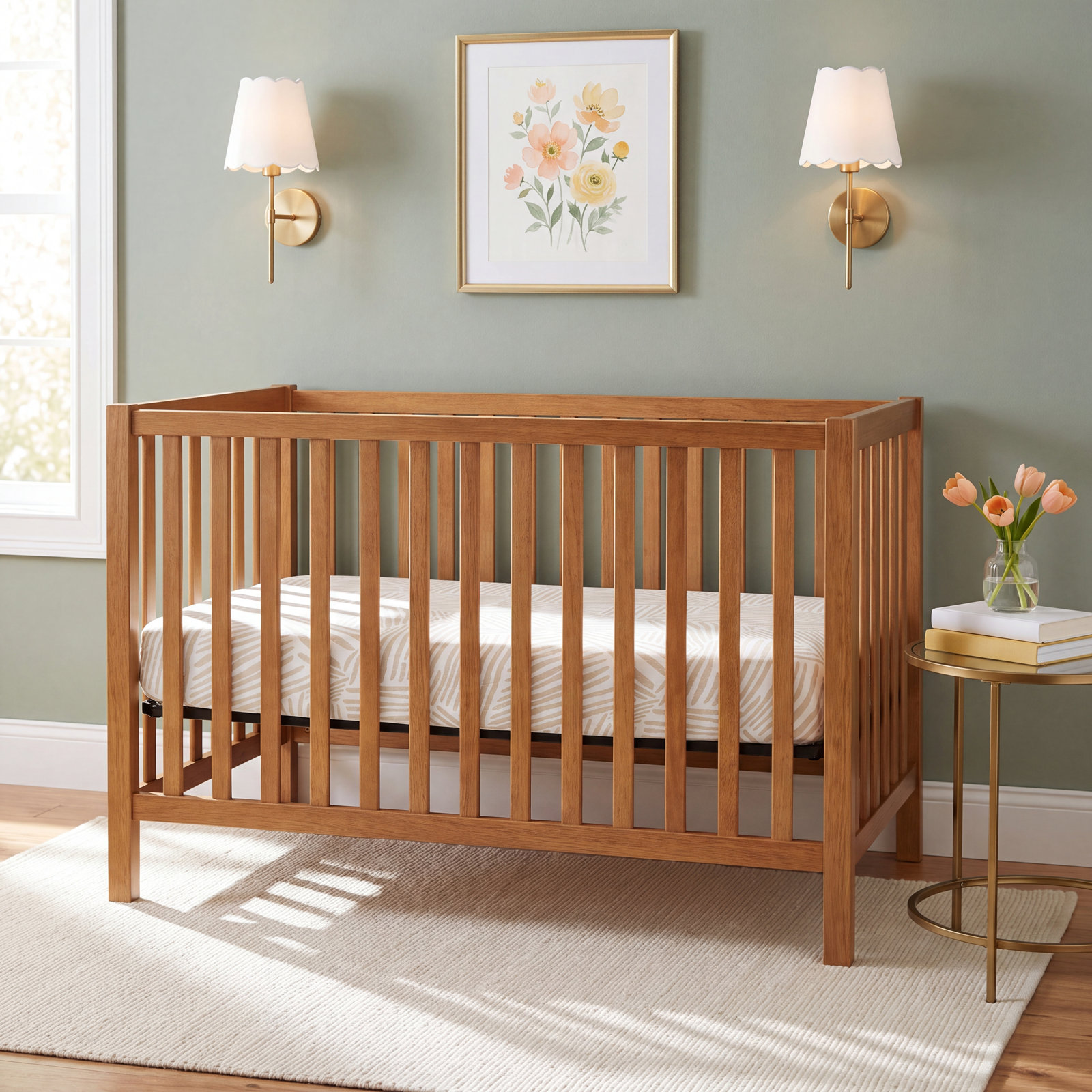 Oat Stripe Muslin Mini Crib Sheet