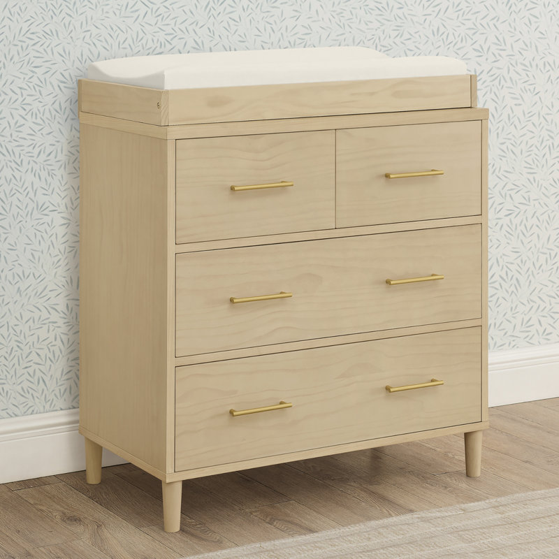 Commode 4 tiroirs Classic avec plateau à langer et tiroirs emboîtables Classic, grès naturel, Grès naturel