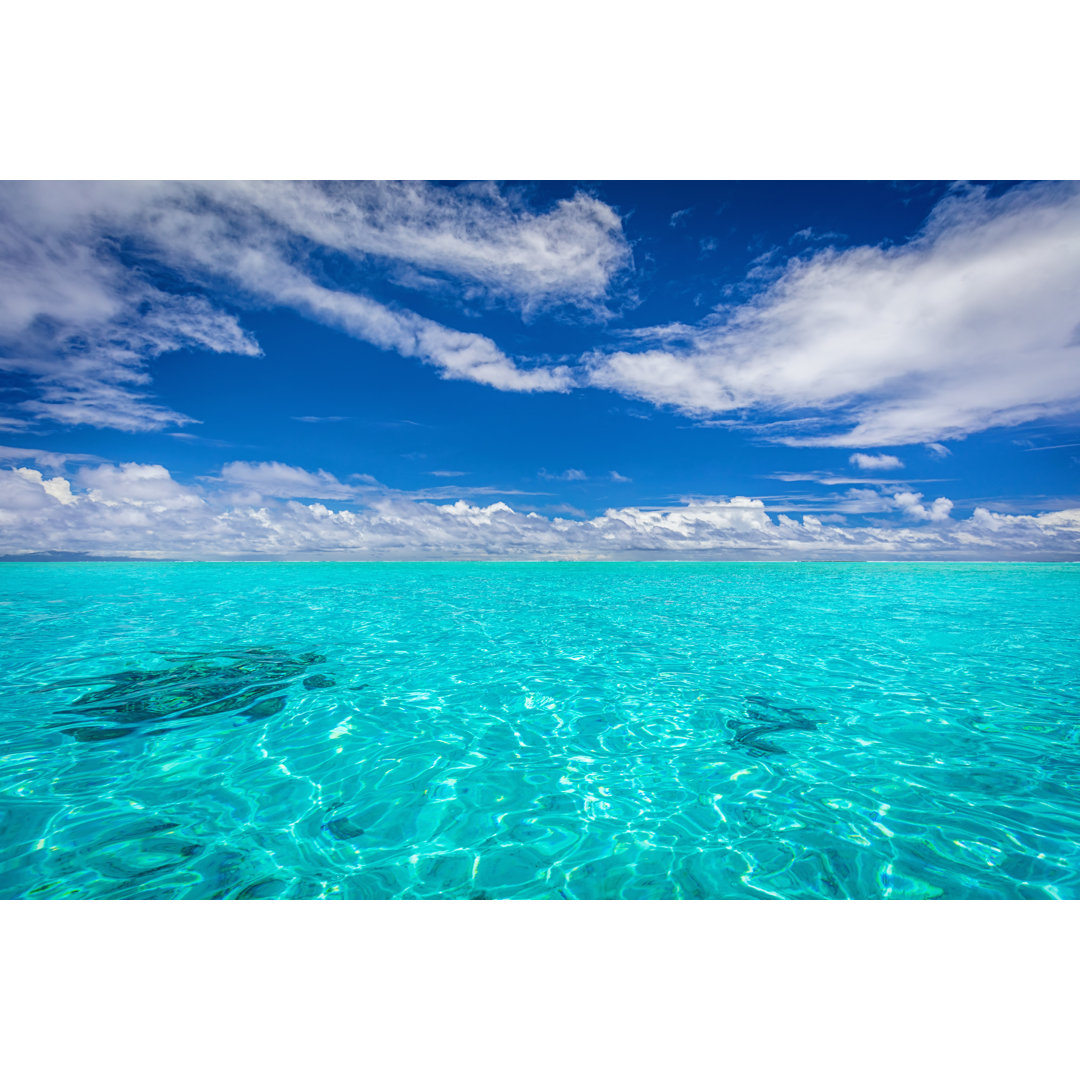 Bora Bora Kristallklare Lagune Meereslandschaft von Mlenny - Leinwandbild