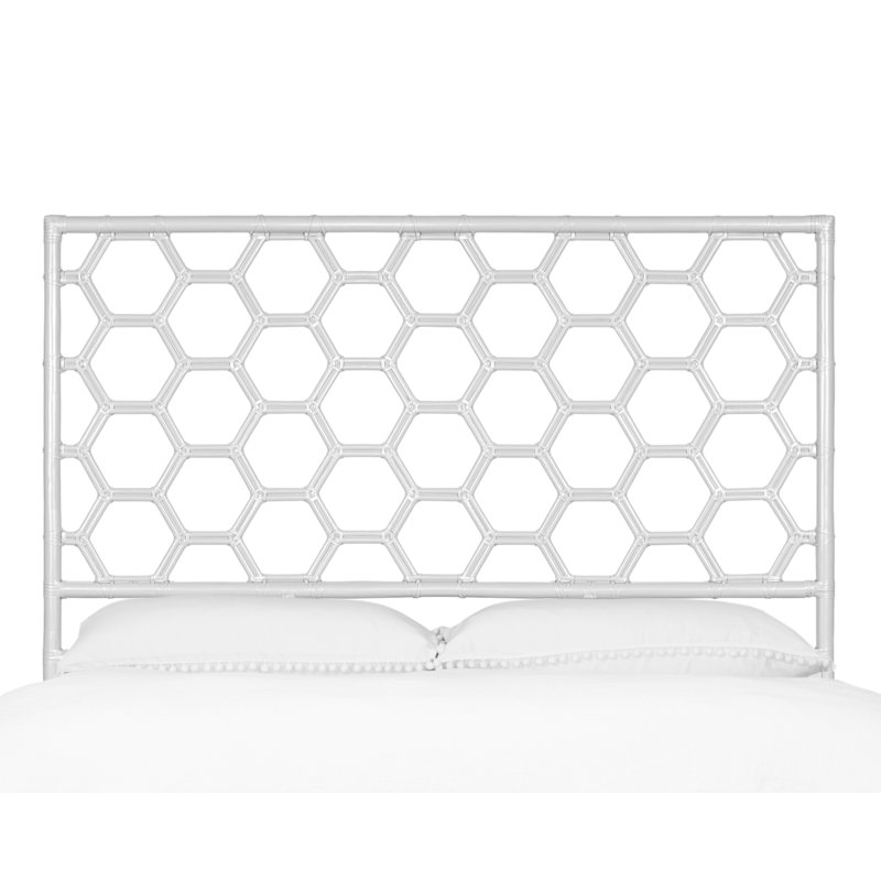 Honeycomb Open-Frame Headboard, White, Queen