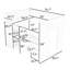 Lit mezzanine double en bois avec garde-robe, bureau et tiroirs