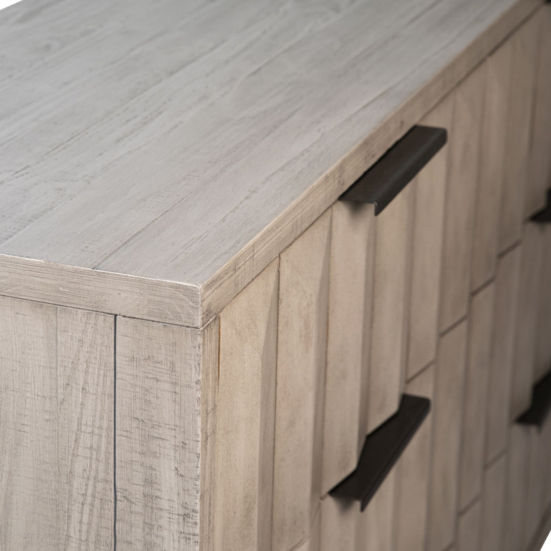 Commode de rangement moderne à 6 tiroirs Rosaline, Gris clair délavé