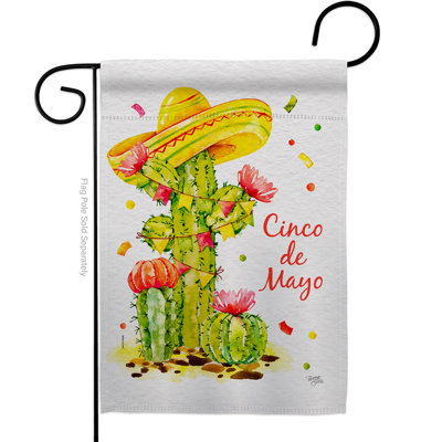 Double Sided 18.5'' H x 13'' W Polyester Cinco De Mayo Garden Flag