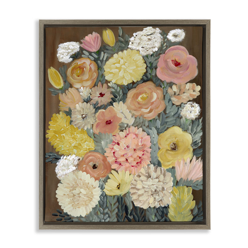 Cadre flottant Blossom Delight, design par Kristal Clifford, Cadre flottant orme Montalcino, H 31 po x l 25 po