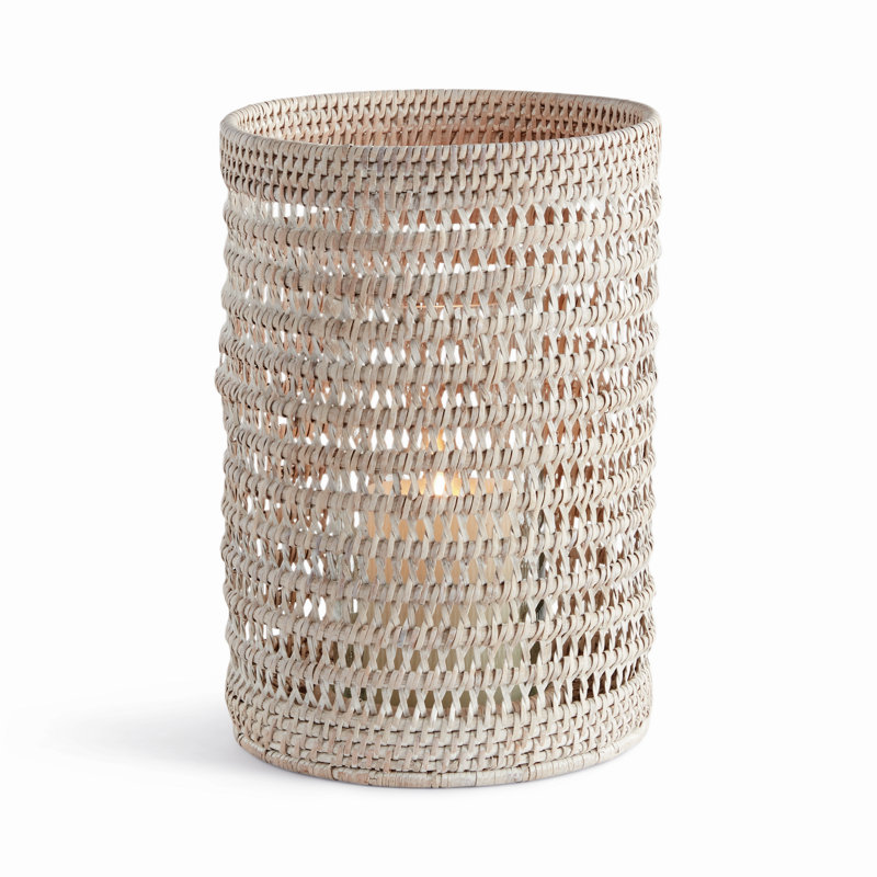Ritesh Rattan Hurricane, 12.60" H x 8.66" W x 8.66" D, Whitewash