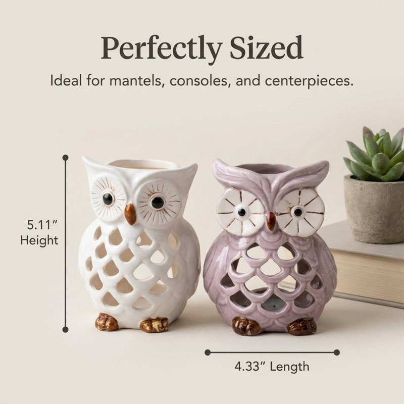 Lanterne à bougie pour table Owl