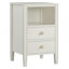 Table de chevet 2 tiroirs avec rangement - blanc antique-480291351