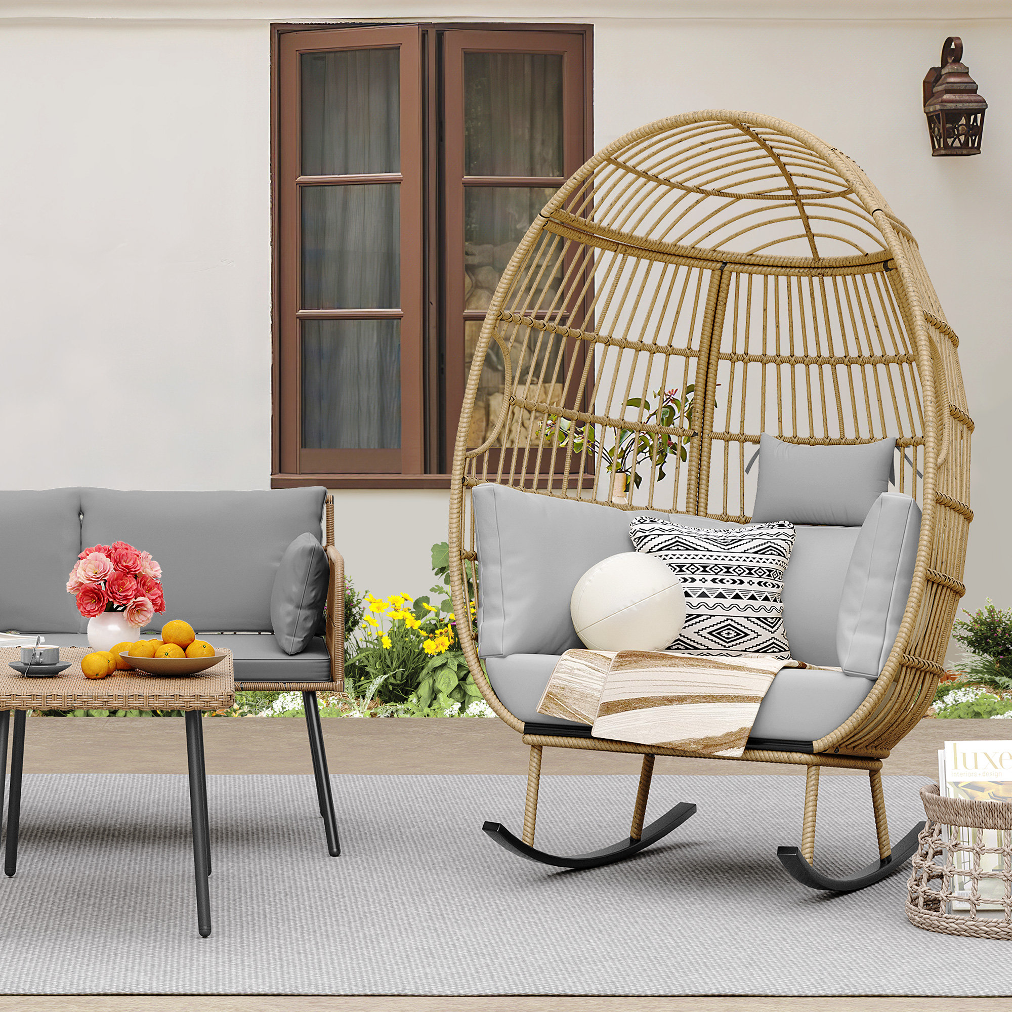 Langley Street Macfarlane 40'' Wide Outdoor Wicker Patio Sofa with