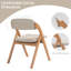 Chaise de salle à manger pliante avec siège en lin-1115147919