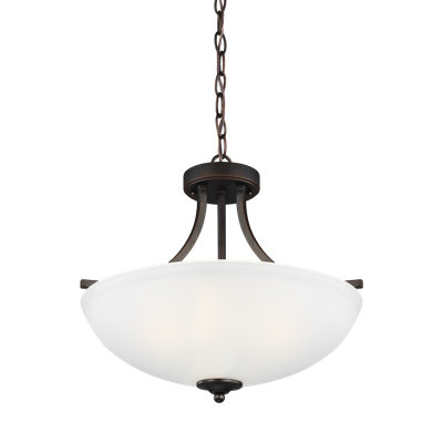 Geary Medium Three Light Semi-Flush Convertible Pendant from Generation Lighting 