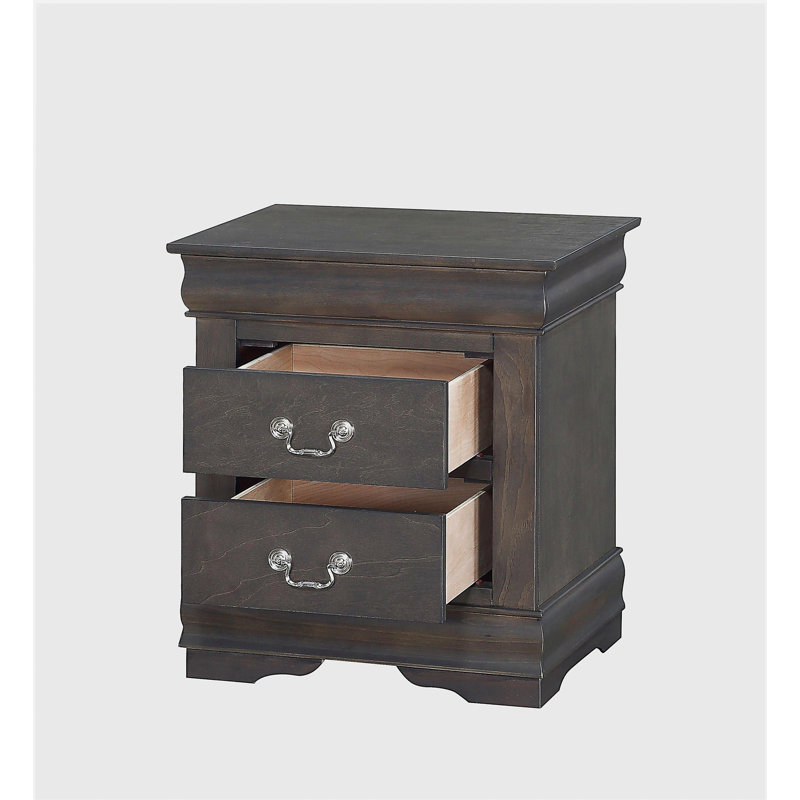 Louis Philippe dark gray bedside table, Dark Gray