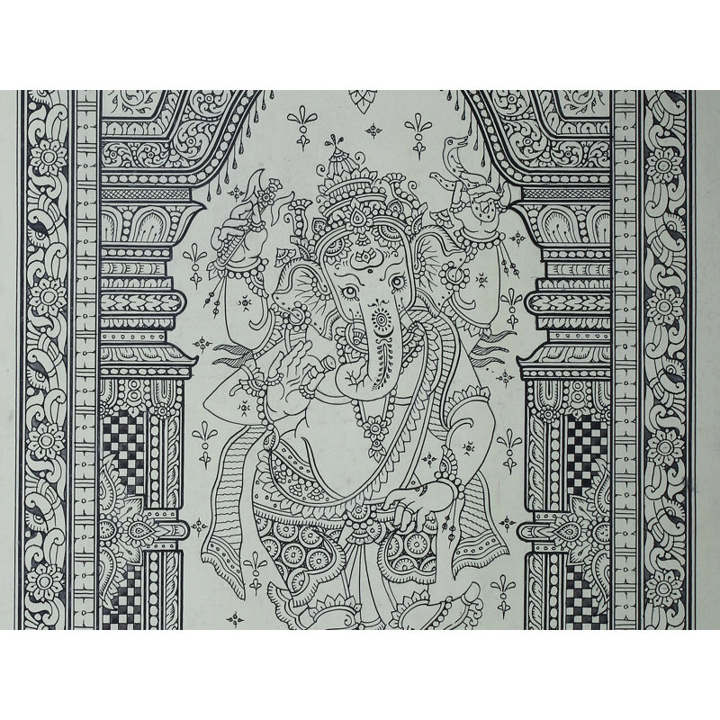 Ganesha debout | Paata, peinture de l'Orissa