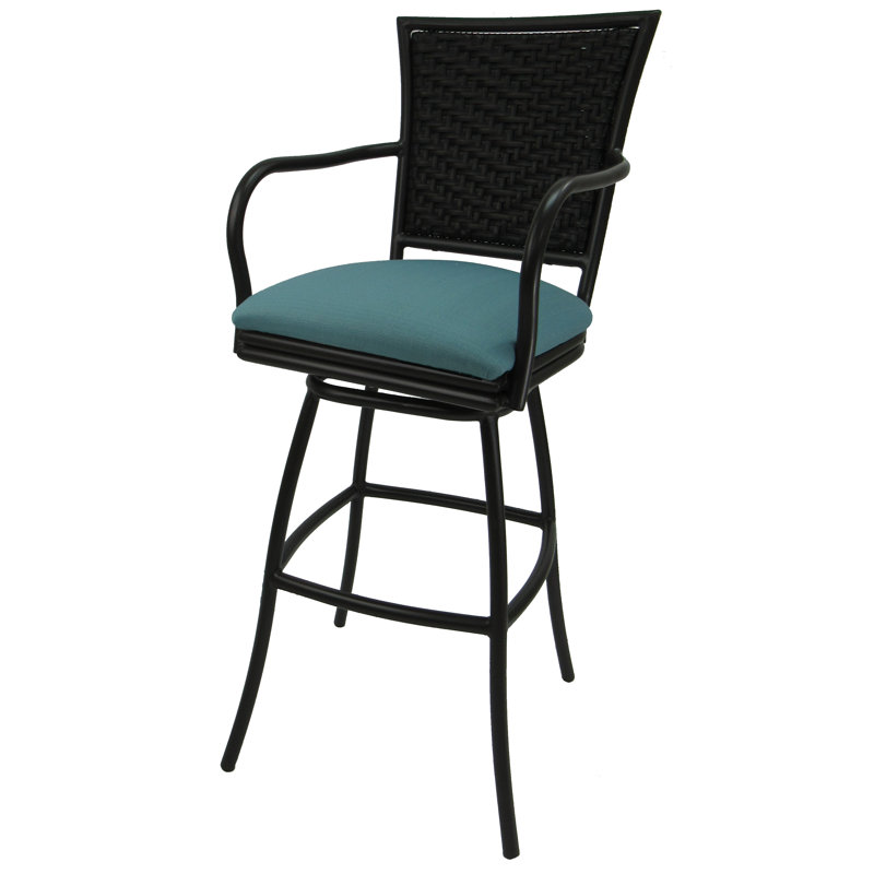 Tabouret de bar 26 po Wynwood, Turquoise, Noir, 26"