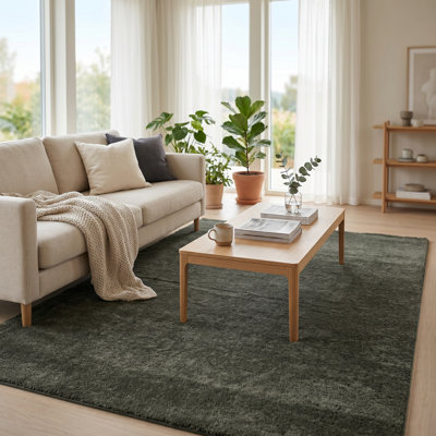 Rug Branch 7' X 10' (6'7" X 9'6") Tonal/Solid Indoor Area Rug, Green , Contemporary Modern - Living Room, Bedroom, Dining Room, And Kitchen
