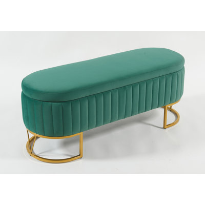 Luxurious Velvet Upholstered Storage Bench with Lift-Top Lid, Ideal for Modern and Contemporary Home Decor. by Latitude Run