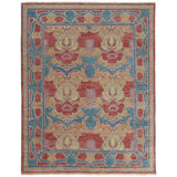 Beall Hand Knotted Wool Oriental Area Rug in Blue
