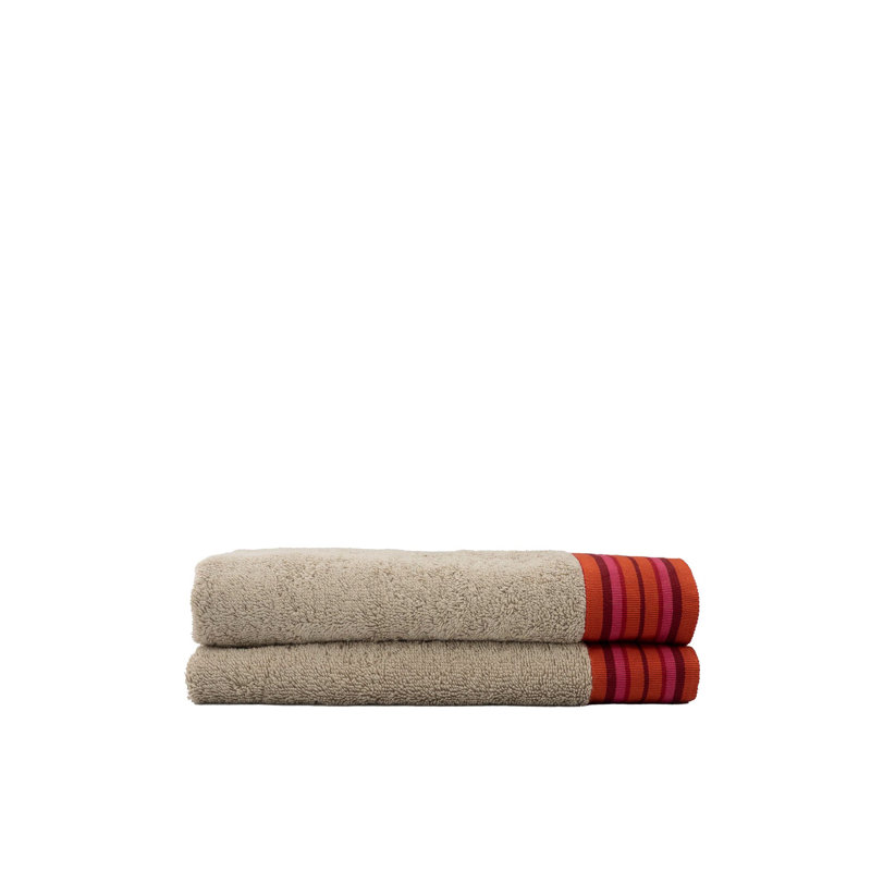Ensemble de serviettes en coton 2 pièces, Beige