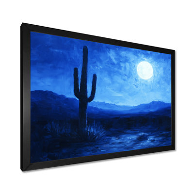 Cactus sous le désert, étoiles bleues II - cactus, art mural
