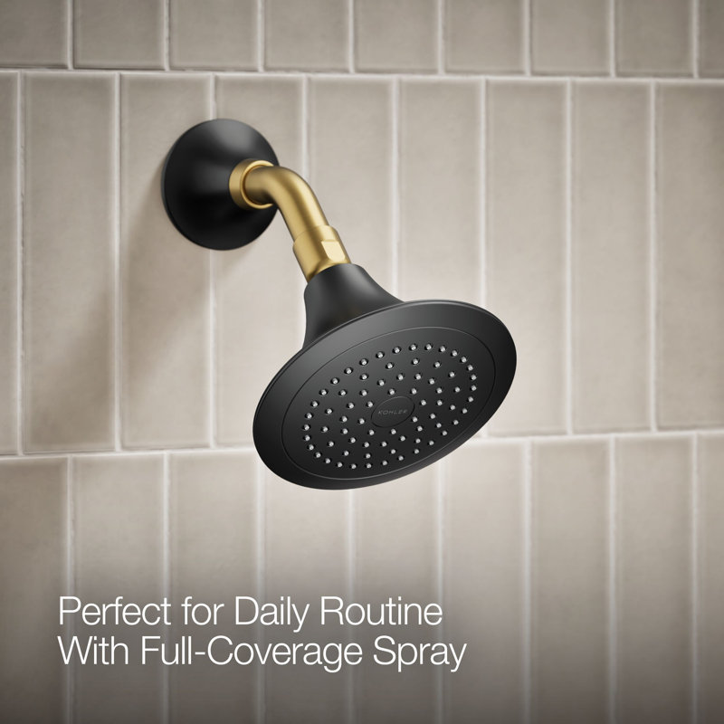 Tone Pressure-Balancing Shower Faucet Trim, Matte Black/Moderne Brass