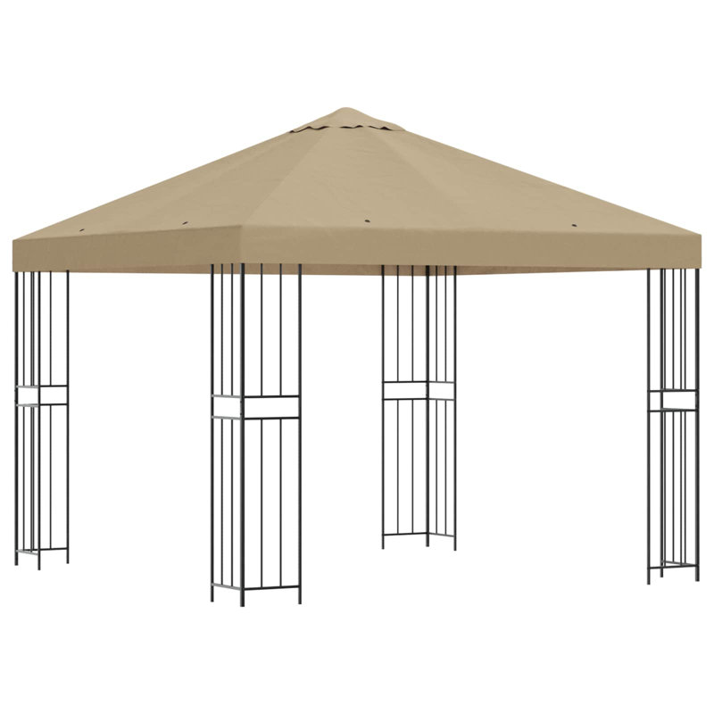 vidaXL Garden Gazebo Polyester and Steel, Beige
