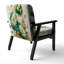 Chaise à accoudoirs rembourrée en velours Green Blooming Daisy I