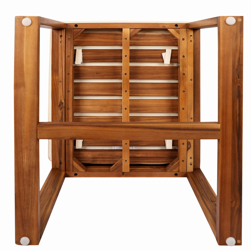Les chaises de patio de 2 personnes - structure en bois, coussin beige, crée un espace confortable en bois 2, améliore le confort et l'attrait exquis