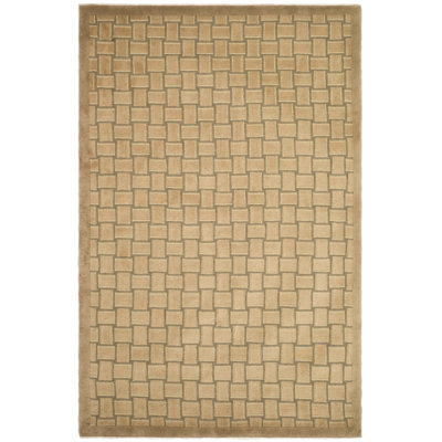 Tibetan Hand Knotted Wool Pile Geometric Rug