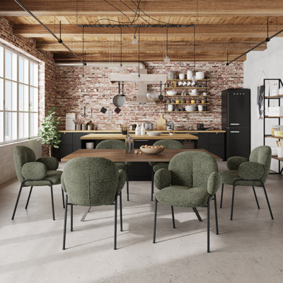 Anston 46cm H Linen Upholstered Metal Armchair