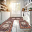 Tapis de cuisine 3 pièces grands tapis bohémiens tapis antidérapants lavables en microfibre lavables et moelleux tapis pour évier de cuisine buanderie Retros Boho