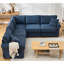 Canapé modulaire en L 5 places avec dossier rembourré et rembourrage en mousse bleu foncé-437710651
