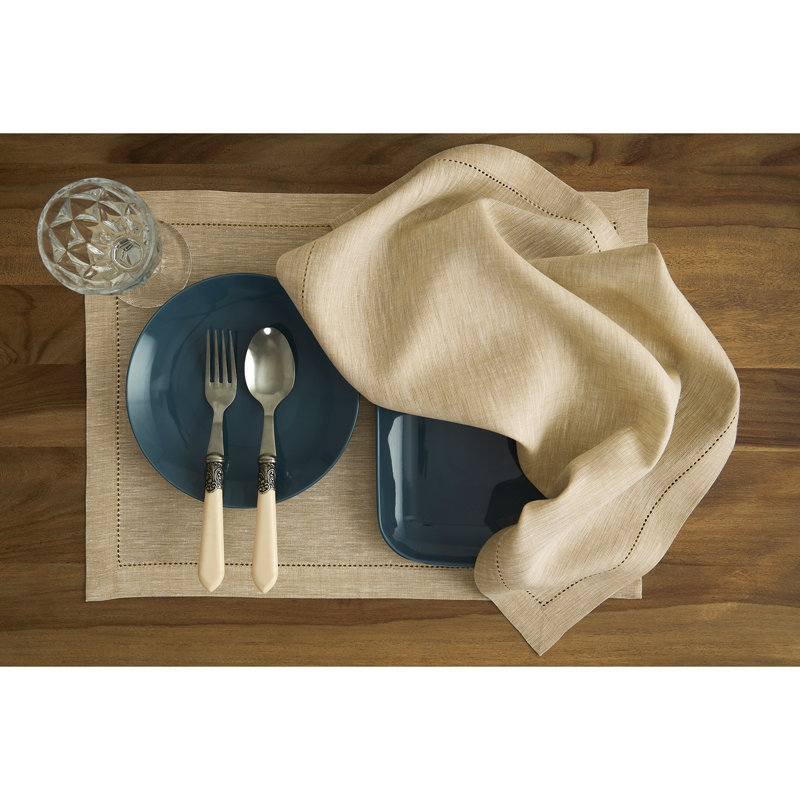 Milan - 100% Pure Linen Dinner Napkins, Champagne Beige