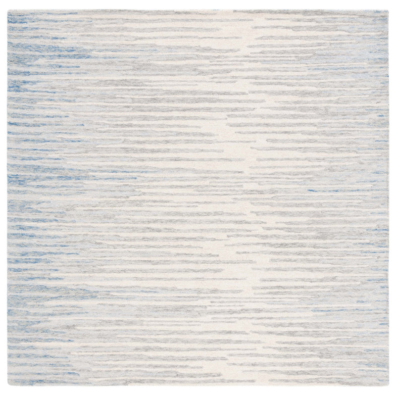 Abstract Hand Tufted Wool Abstract Rug, Square 6'