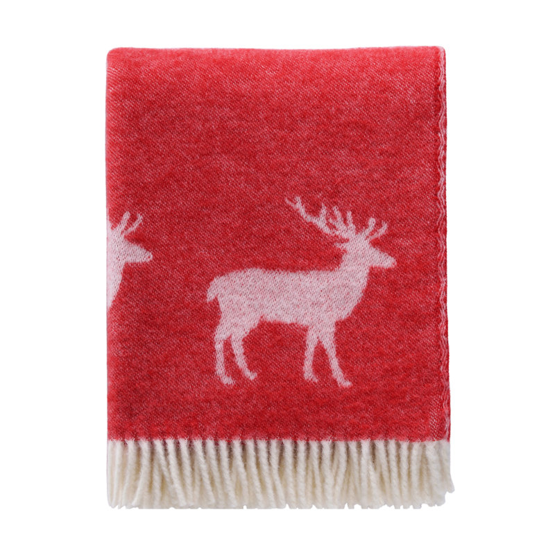 Deer Wool Throw, Red